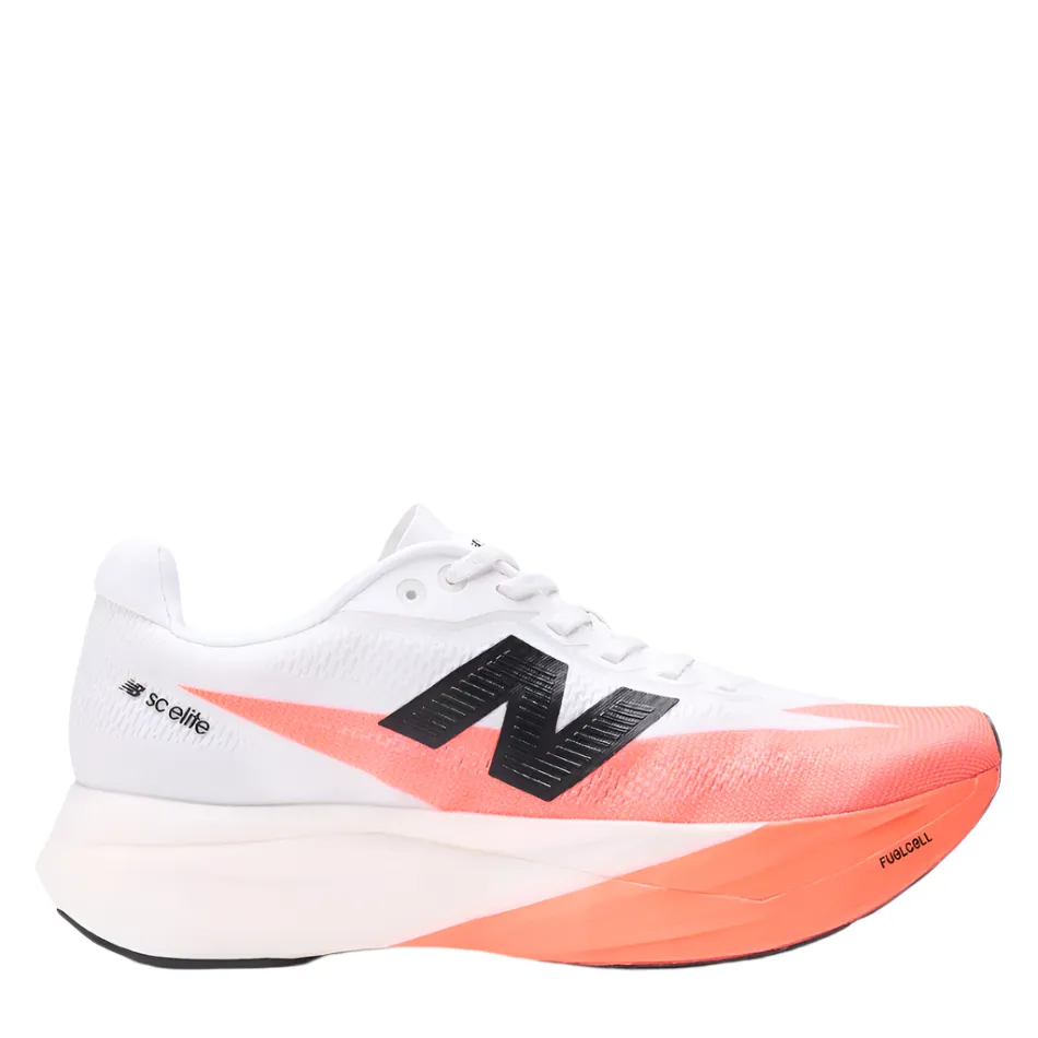 Minimalist Shoe Design New Balance Women's Fuelcell Supercomp Elite V5 Running Shoes in Urgent Red/White/Black AW25