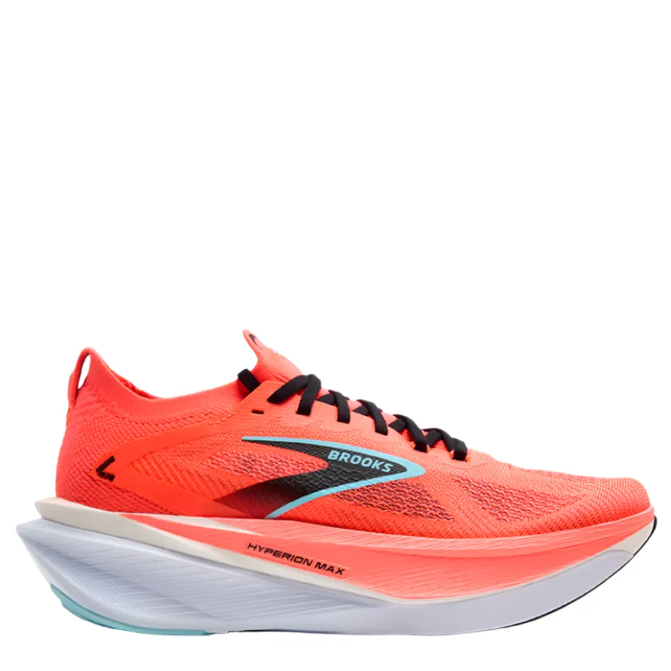 late evening running shoes foot - alignment running shoes Brooks Men's Hyperion Max 3 Running Shoes in Fiery Coral/Black/Atomizer AW25
