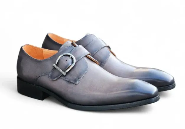 Travel Shade Executive Sharp Calfskin Monkstrap Grey