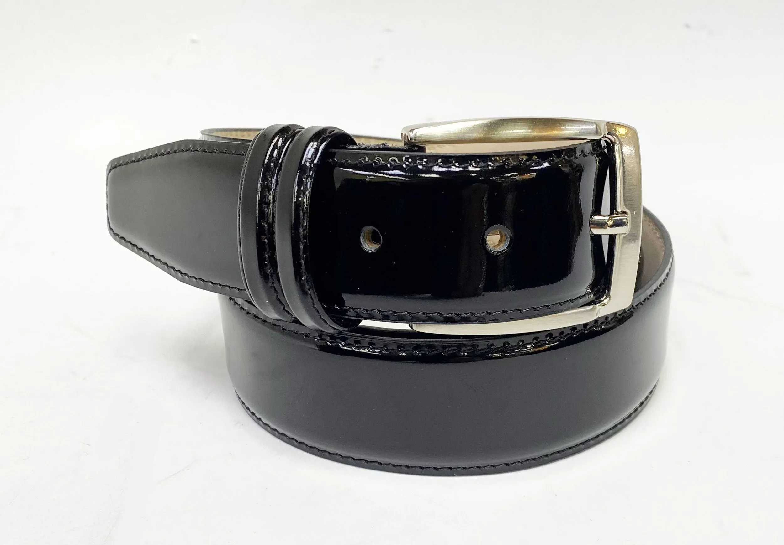 Bold Tone Patent Leather Belt Black