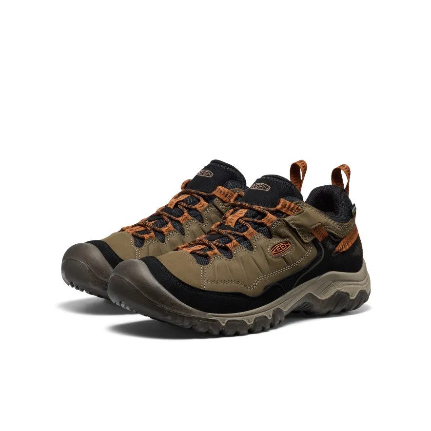 Men's Targhee IV Wide Waterproof Hiking Shoe  |  Sea Turtle/Roasted Pecan Mobility Ready Outsole curvature encourages natural gait cycles