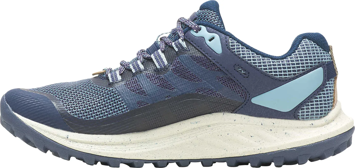 Merrell Antora 3 Womens Trail Running Shoes - Blue Stability Focus Casual Athlete