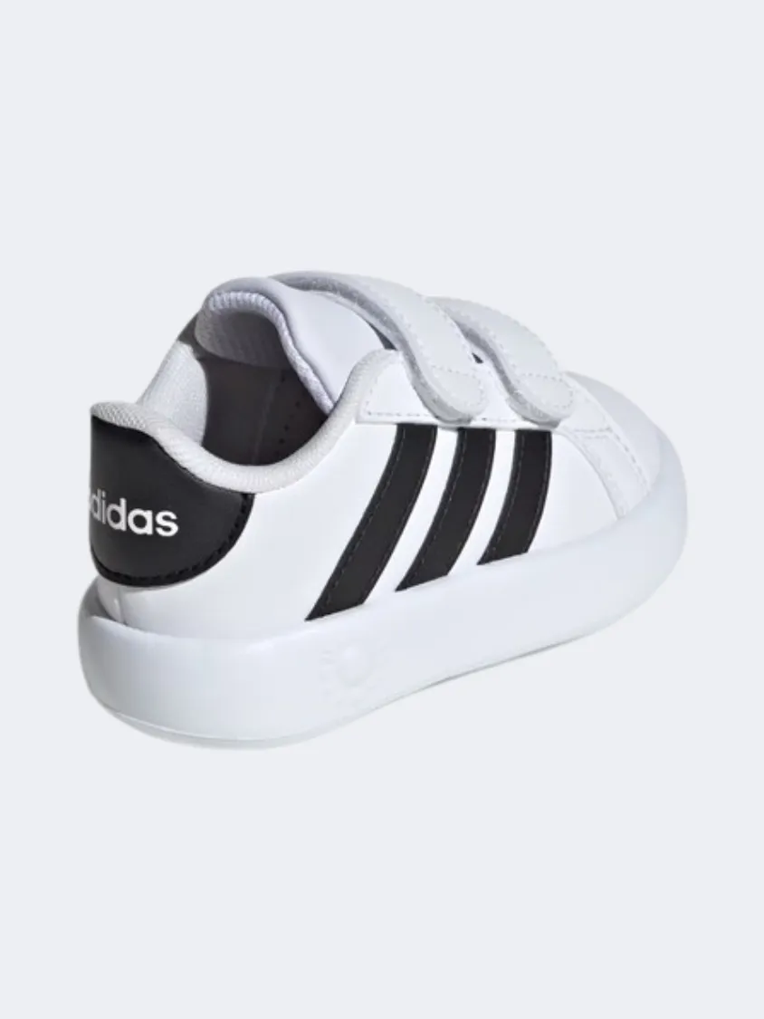 Adidas Grand Court 2 Infant Unisex Sportswear Shoes White/Black Slim Line Comfort arch