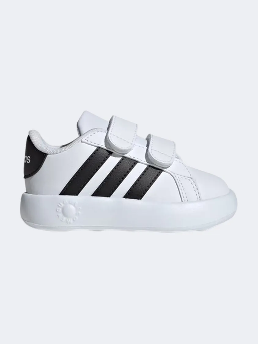 Adidas Grand Court 2 Infant Unisex Sportswear Shoes White/Black Fiber Mix Virtual Step
