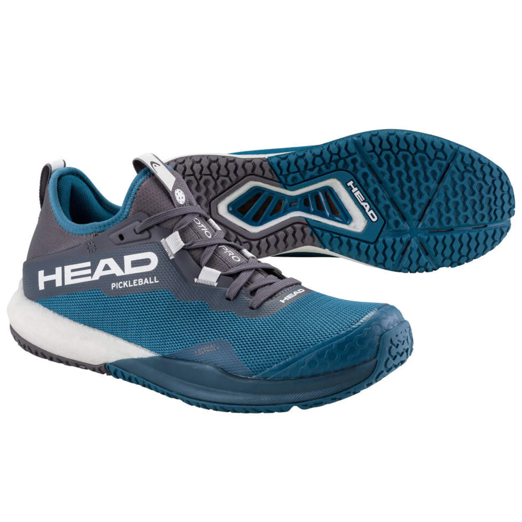 Grippy Outsole Lace Up Design Head Motion Pro Pickleball Men Shoes - Teal Blue/White