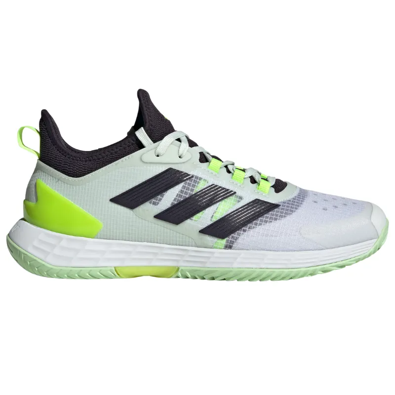 Adidas Adizero Ubersonic 4.1 Tennis Shoes - White/Black/Lucid Lemon High Schoolers Foam Midsole