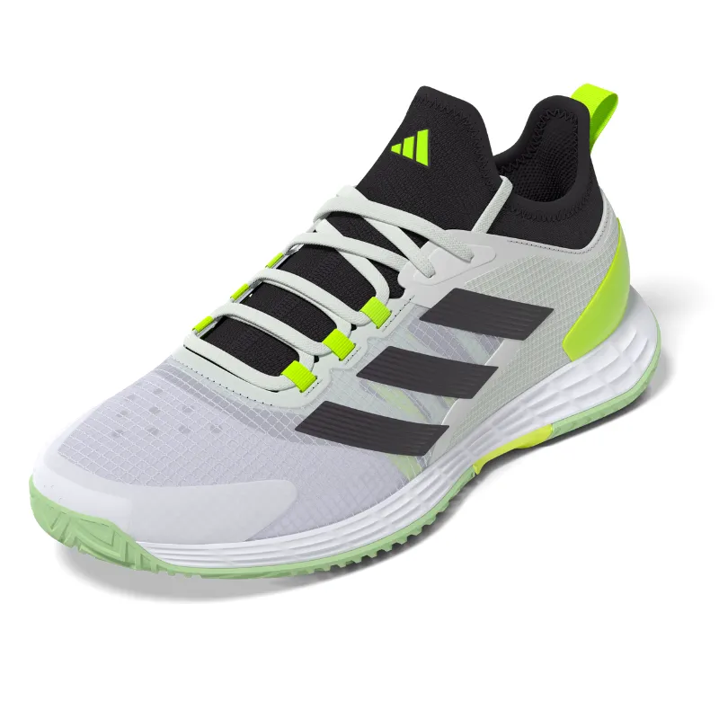 Adidas Adizero Ubersonic 4.1 Tennis Shoes - White/Black/Lucid Lemon Lightweight Build