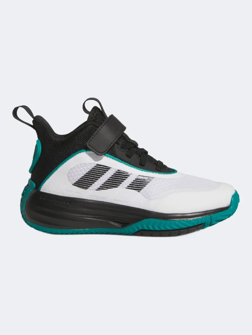 Adidas Ownthegame 3.0 Ps-Boys Basketball Shoes White/Black/Teal Flexible Design
