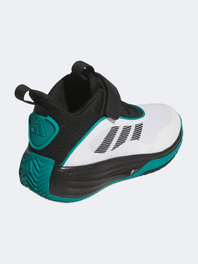 Adidas Ownthegame 3.0 Ps-Boys Basketball Shoes White/Black/Teal Synthetic