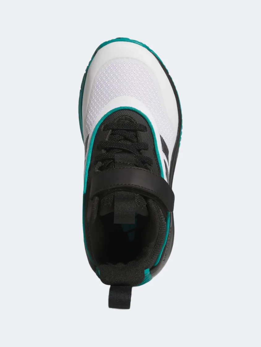Adjustable Straps Adidas Ownthegame 3.0 Ps-Boys Basketball Shoes White/Black/Teal