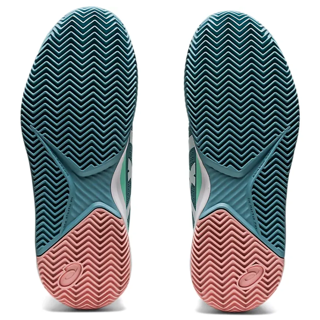 Asics Womens Gel Resolution 8 Smoke Blue/White Clay Tennis Shoes Cool Mesh