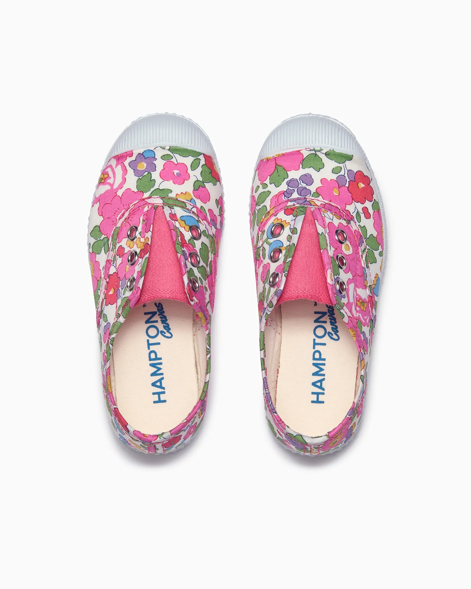 Hampton Canvas Plum Print Plimsolls in Pink Betsy Street Trend