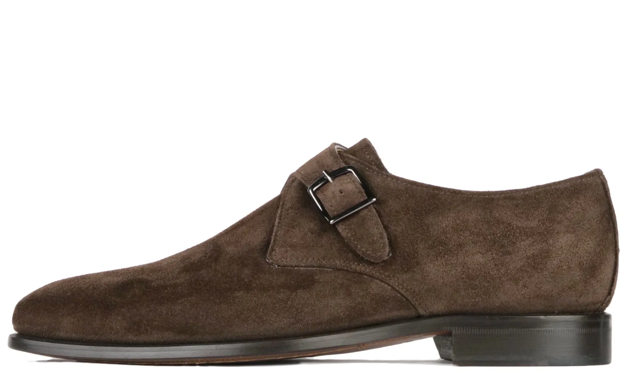 Anti Slip Casual Wear Brooklyn Single Monk Strap Brown Suede