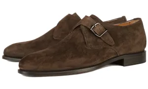 Brooklyn Single Monk Strap Brown Suede Bespoke Made Simple Cut