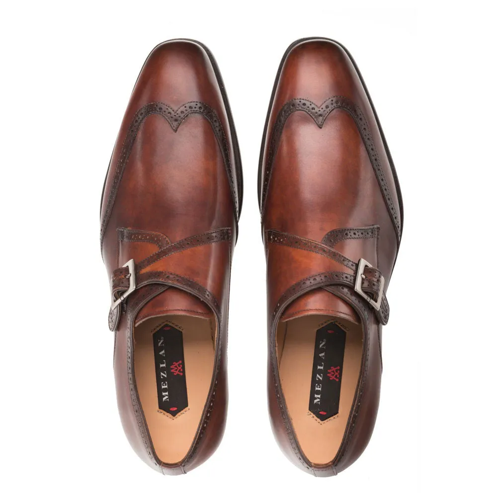 Mezlan Forest Monkstrap Shoe Cognac Stride Ease Real Work