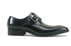 Mark Guard Bright Hue Burnished Calfskin Monkstrap Black