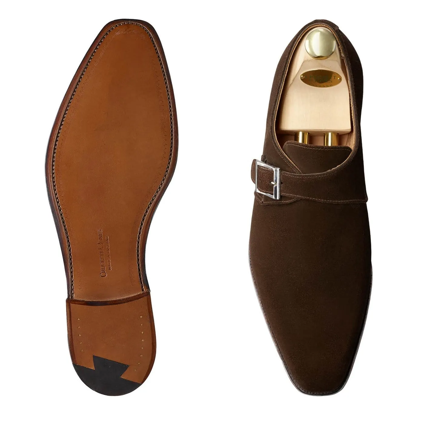 Monkton Dark Brown Calf Suede Steady Step
