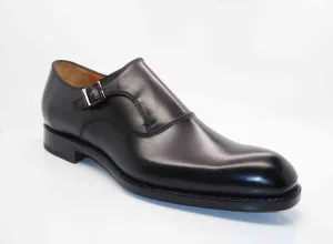 Burnished Calfskin "Fred" Monkstrap Black Comfortable Walk Gala Ready