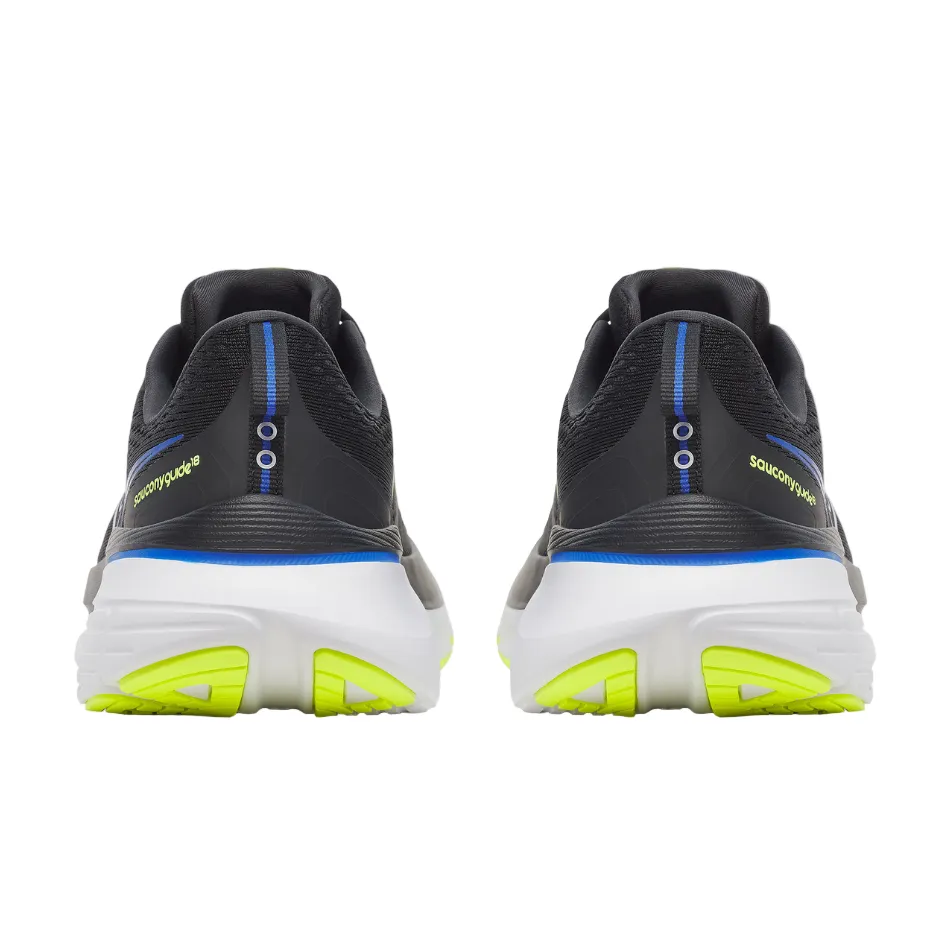 Saucony Men's Guide 18 Running Shoes in Black/Lapis - Online Exclusive Fall - appropriate Runners with Plantar Fasciitis