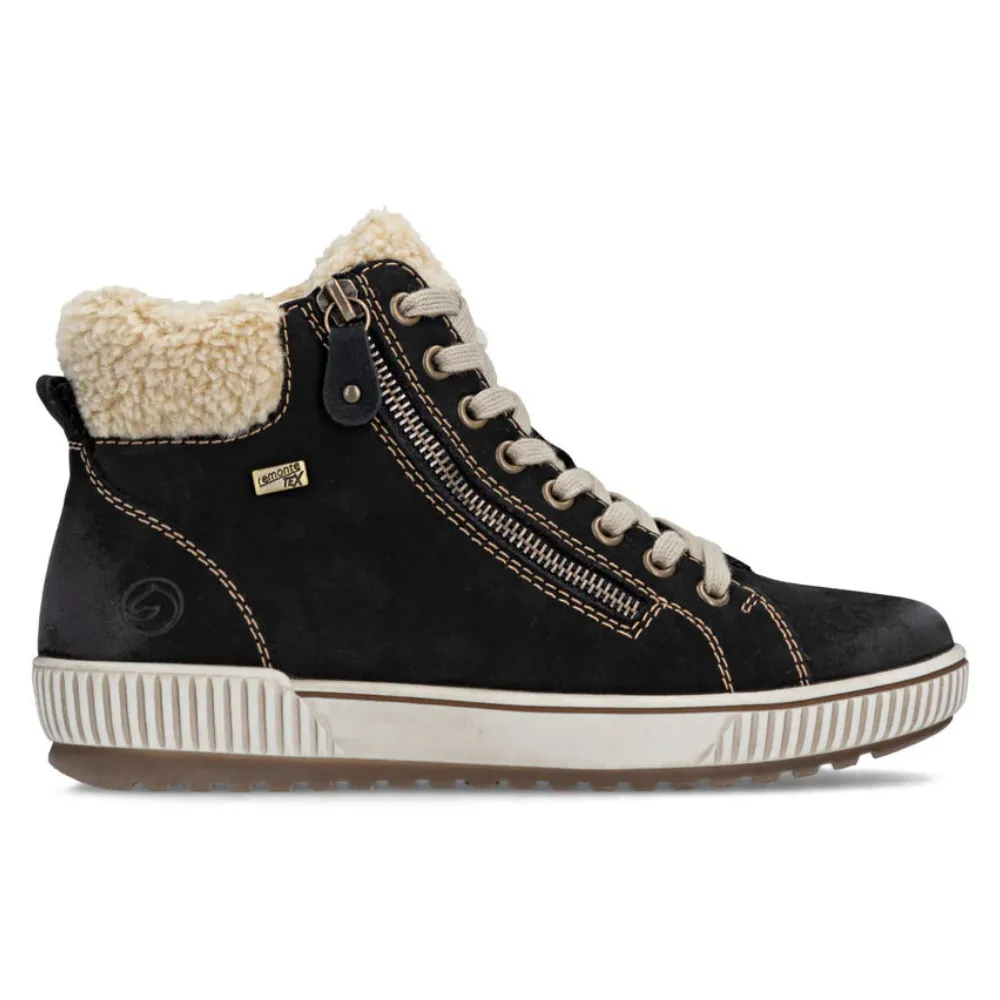 Remonte D0770 Maditta Black/Beige Sneaker-Boot (Women's) Arctic Terrain Boots Heavy Terrain Protection