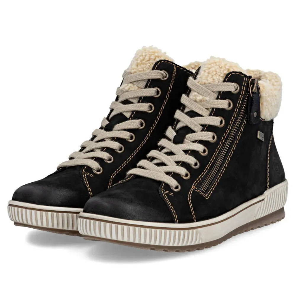 Cold Environment Footwear Arctic Terrain Boots Remonte D0770 Maditta Black/Beige Sneaker-Boot (Women's)