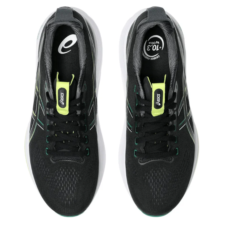 ASICS Men's GEL-KAYANO 32 Running Shoes in Black/Jasper Green AW25 cool shoes running in a racecourse
