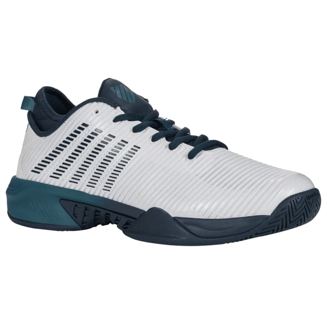 K Swiss Hypercourt Supreme Mens Tennis Shoes - White/Pond/Colonial Blue Quick lacing