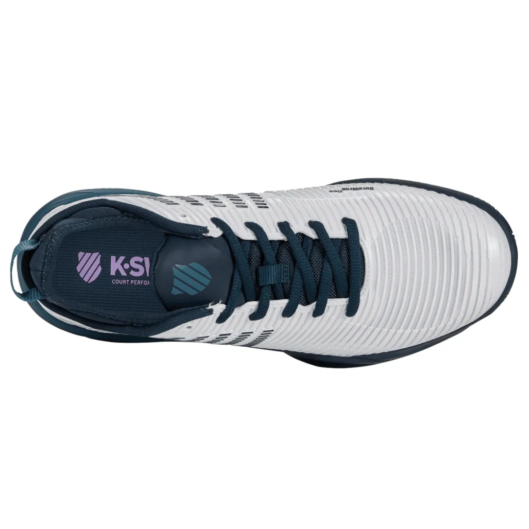 Smooth Walk Comfortable Run K Swiss Hypercourt Supreme Mens Tennis Shoes - White/Pond/Colonial Blue
