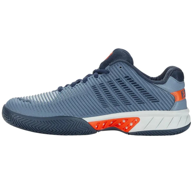 K Swiss Hypercourt Express 2 AC Mens Tennis Shoes - Winward Orion Blue / Scarlet Ibis Slip Resistant