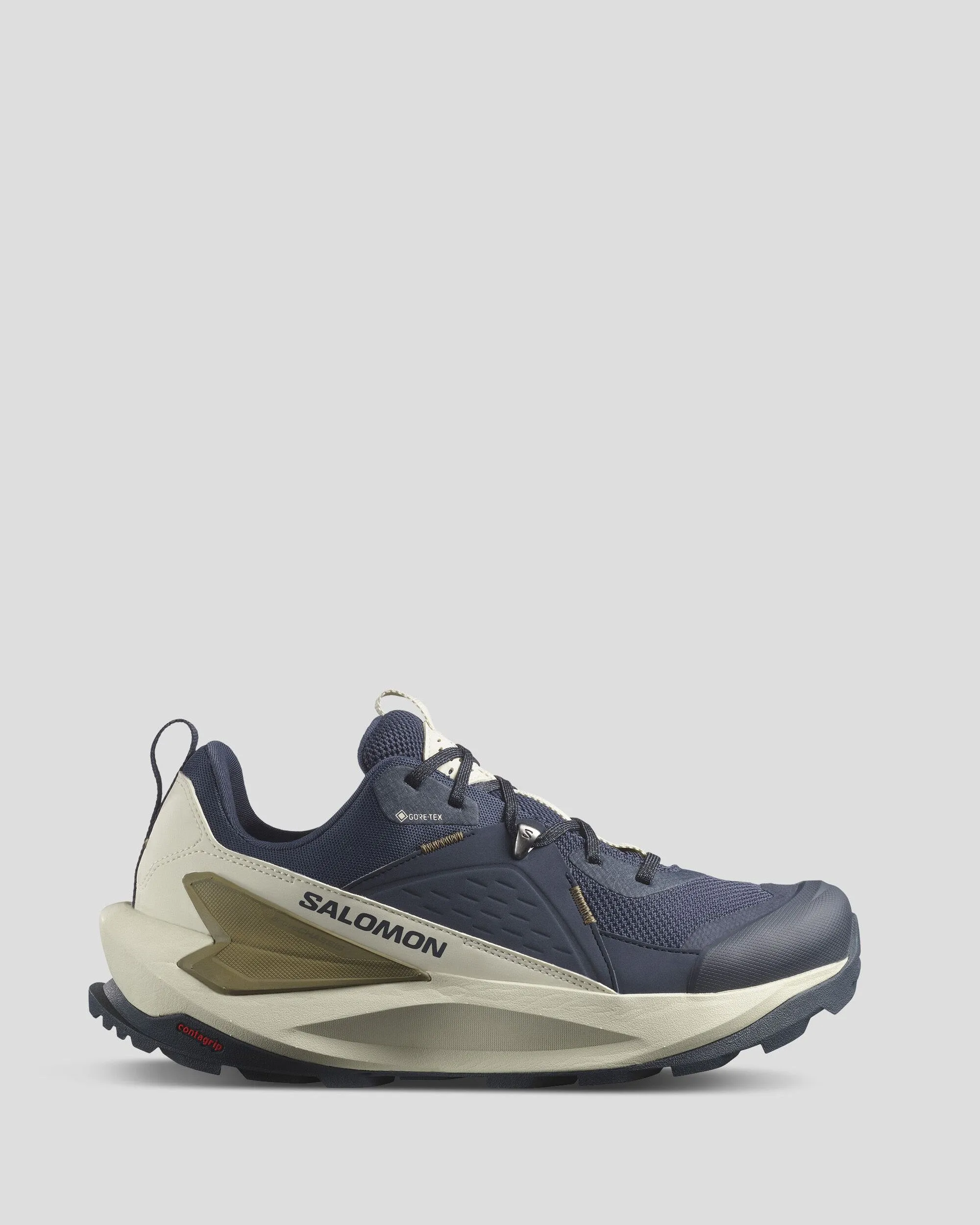 Fast Tempo Men's Salomon Elixir GTX Hiking Shoes - BlueNights/AlmondMilk/GothicOlive