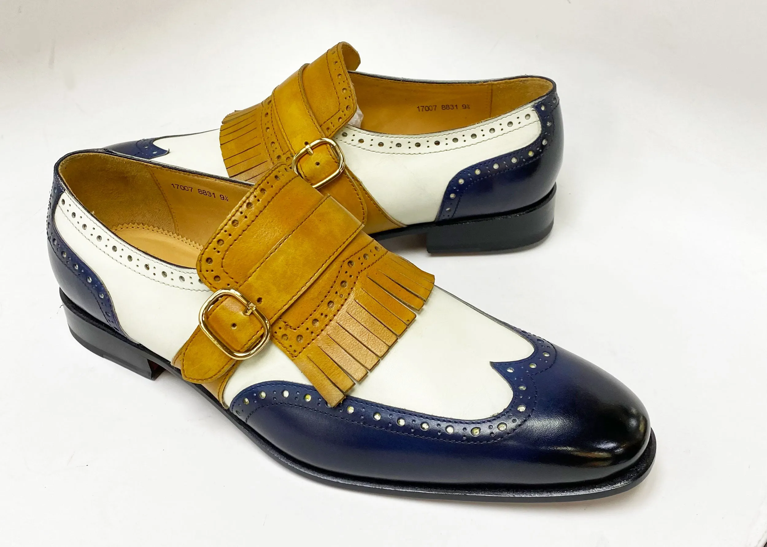 Style: 17007-8831-Navy/Camel/White Gold Tone Canvas