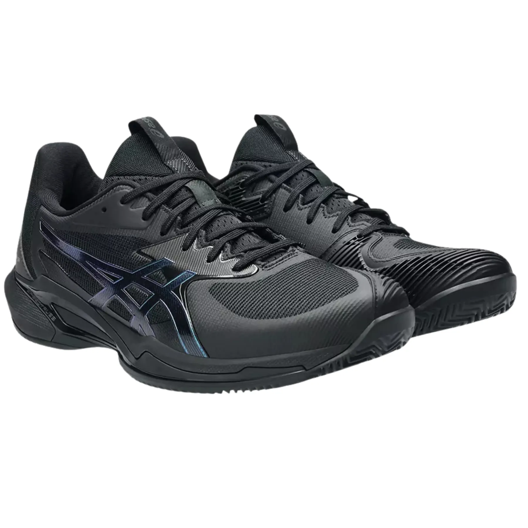 Flat Grip Asics Solution Speed FF 3 Clay Night Energy Herringbone Mens Tennis Shoes ?C Black/Prism Blue