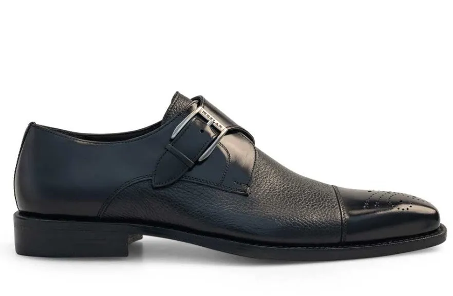 Lead Walk Success Step Mezlan Phoenix Monkstrap Shoe Black