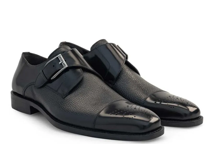 Walk Proud Mezlan Phoenix Monkstrap Shoe Black