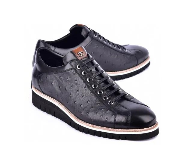 Wide fit Gel Soft Style: 4005-Black Ostrich