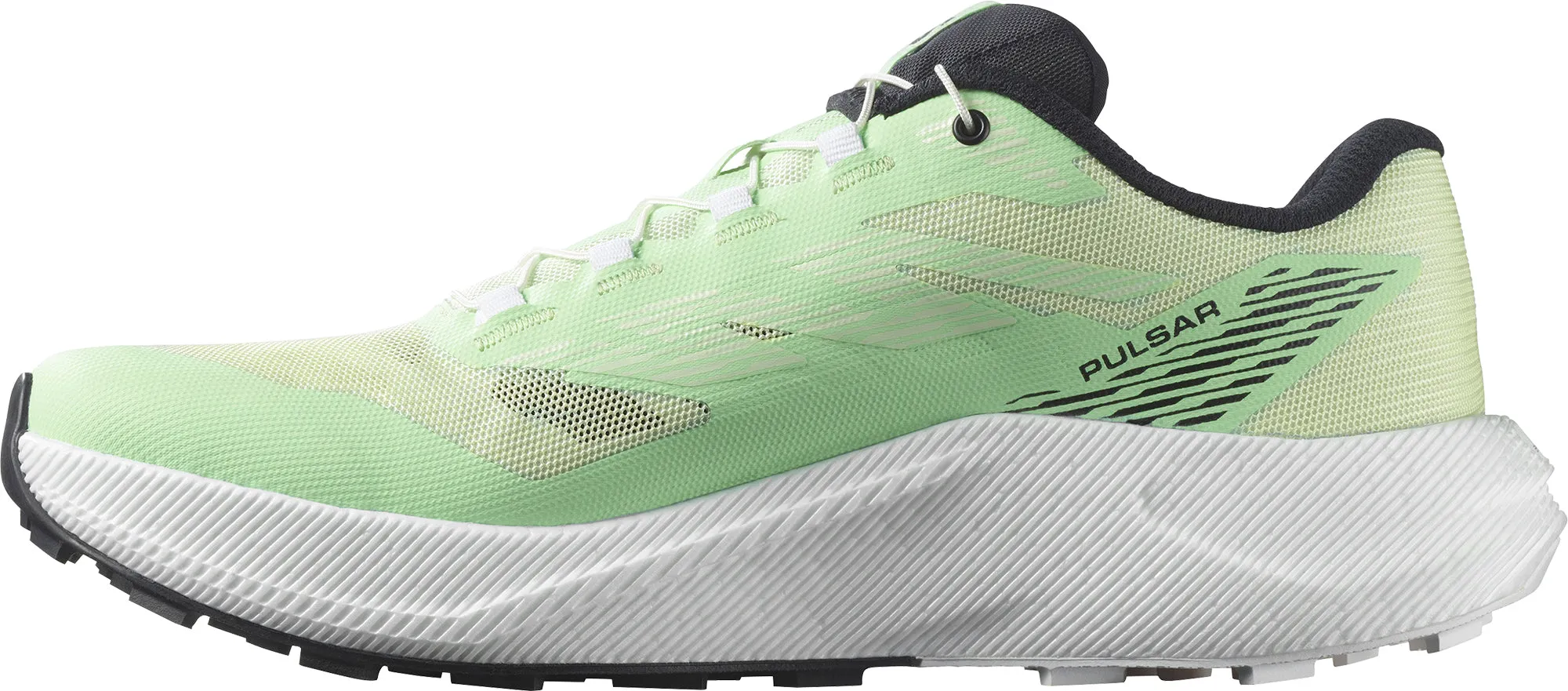 Salomon Pulsar Womens Trail Running Shoes - Green Arch construction aids in reducing strain during lifting Energy Steps