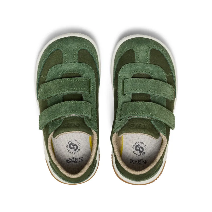 Velvet Rich Little Kids' KNX T-Toe Sneaker  |  Bronze Green/Star White