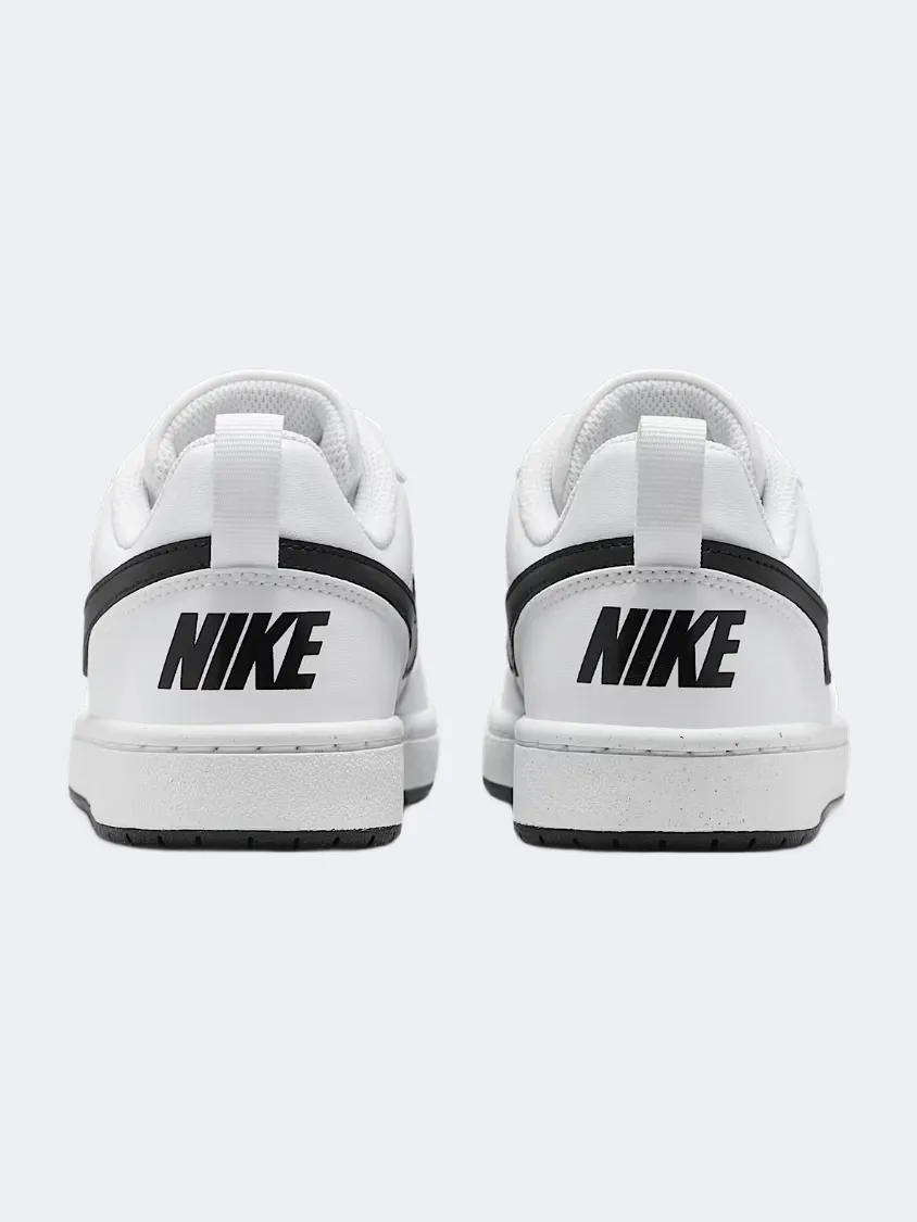 Durable Material Power Grip Nike Court Borough Low Recraft Gs-Boys Lifestyle Shoes White