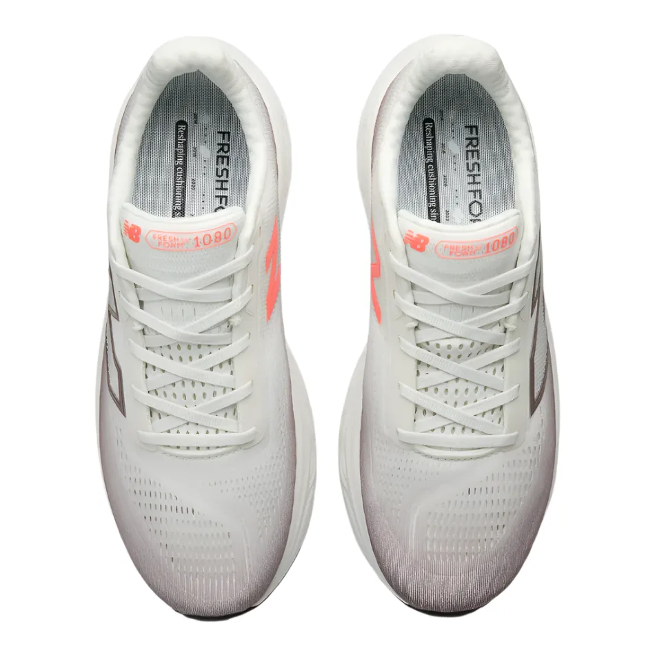 Breathable Footbed jogging shoe equivalent New Balance Men's 1080 V14 Running Shoes in Earth Shadow with Reflection and Urgent Red AW25