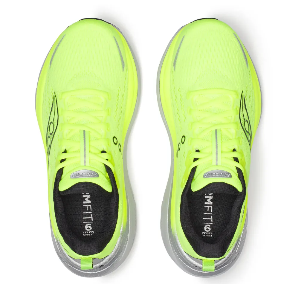shock - dispersion shoes Saucony Men's Hurricane 25 Running Shoes in Citron/Black - Online Exclusive