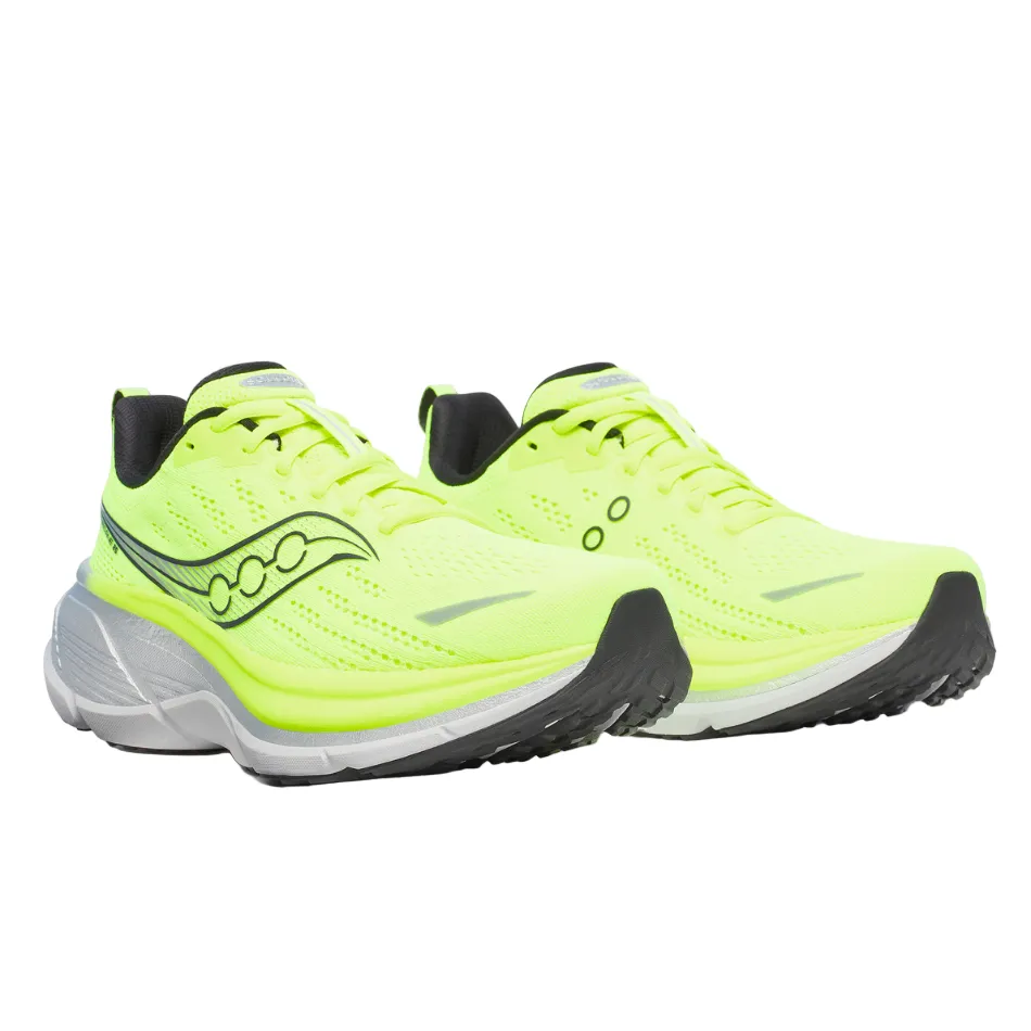 Saucony Men's Hurricane 25 Running Shoes in Citron/Black - Online Exclusive hill training running gear affordable shoes