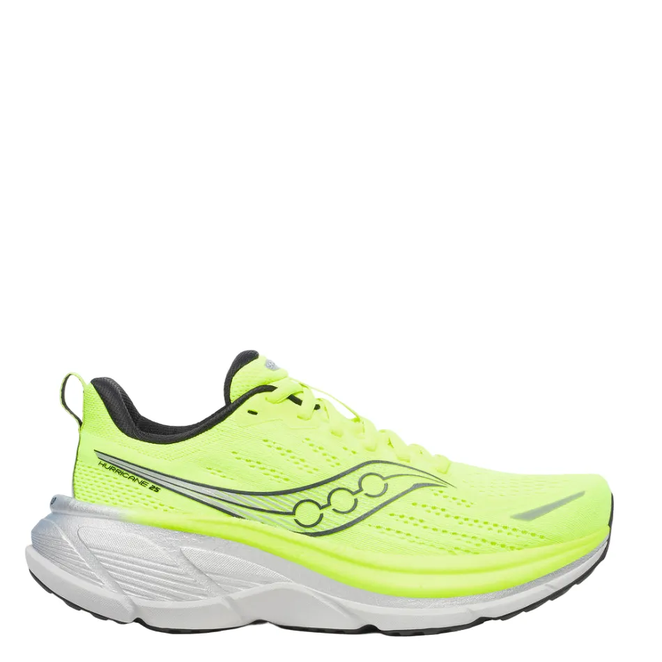 outdoor adventurer Saucony Men's Hurricane 25 Running Shoes in Citron/Black - Online Exclusive