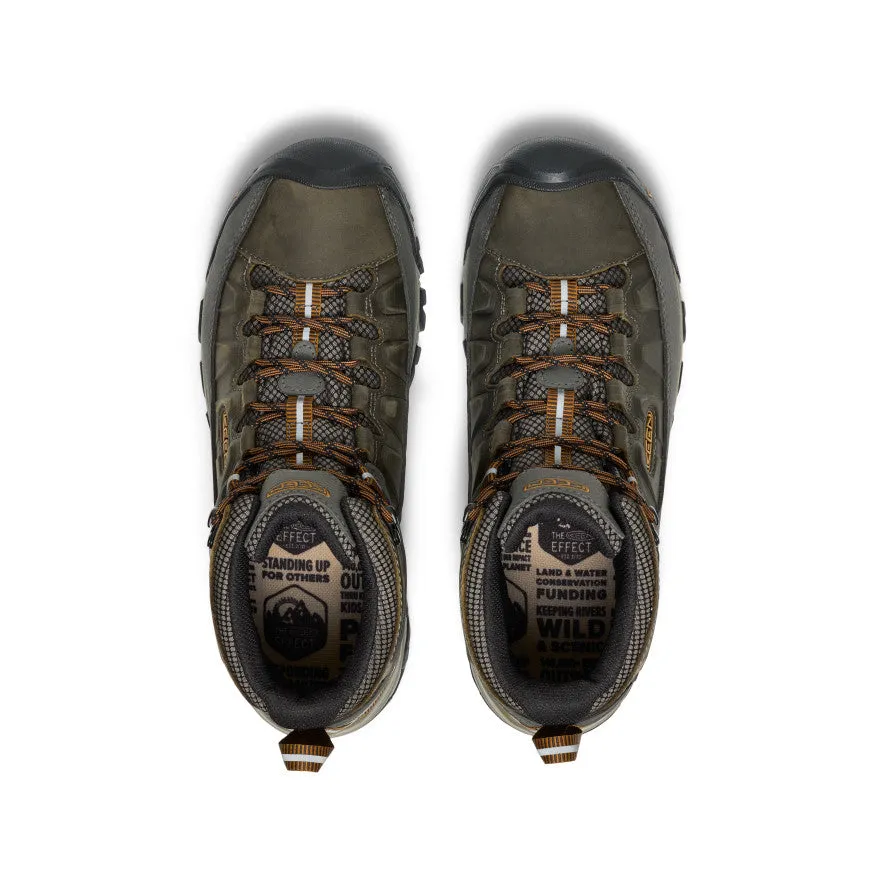 Men's Targhee III Waterproof Mid Wide  |  Black Olive/Golden Brown Clean Fit Lifestyle Active