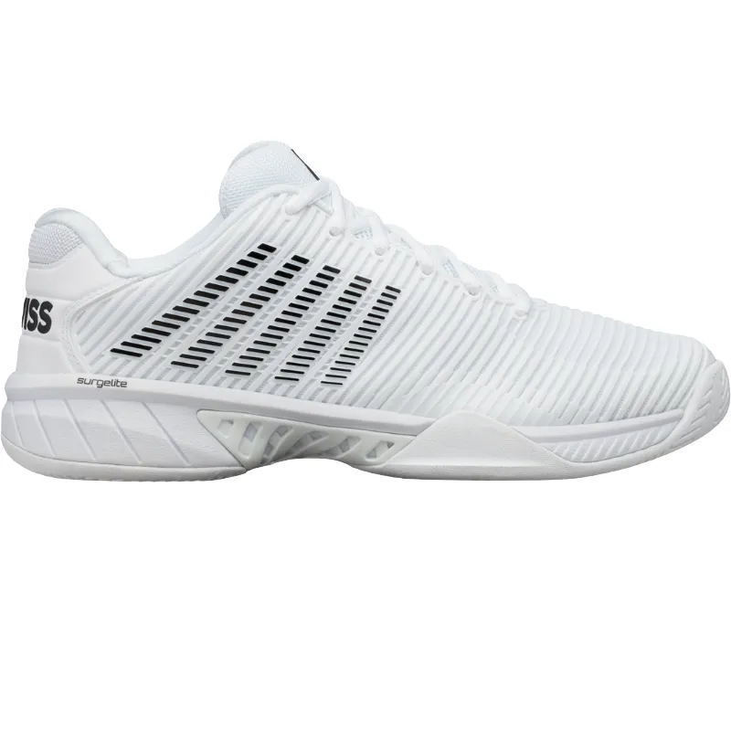 K Swiss Hypercourt Express 2 Tennis Shoes - White/Black Outsole Grip Court