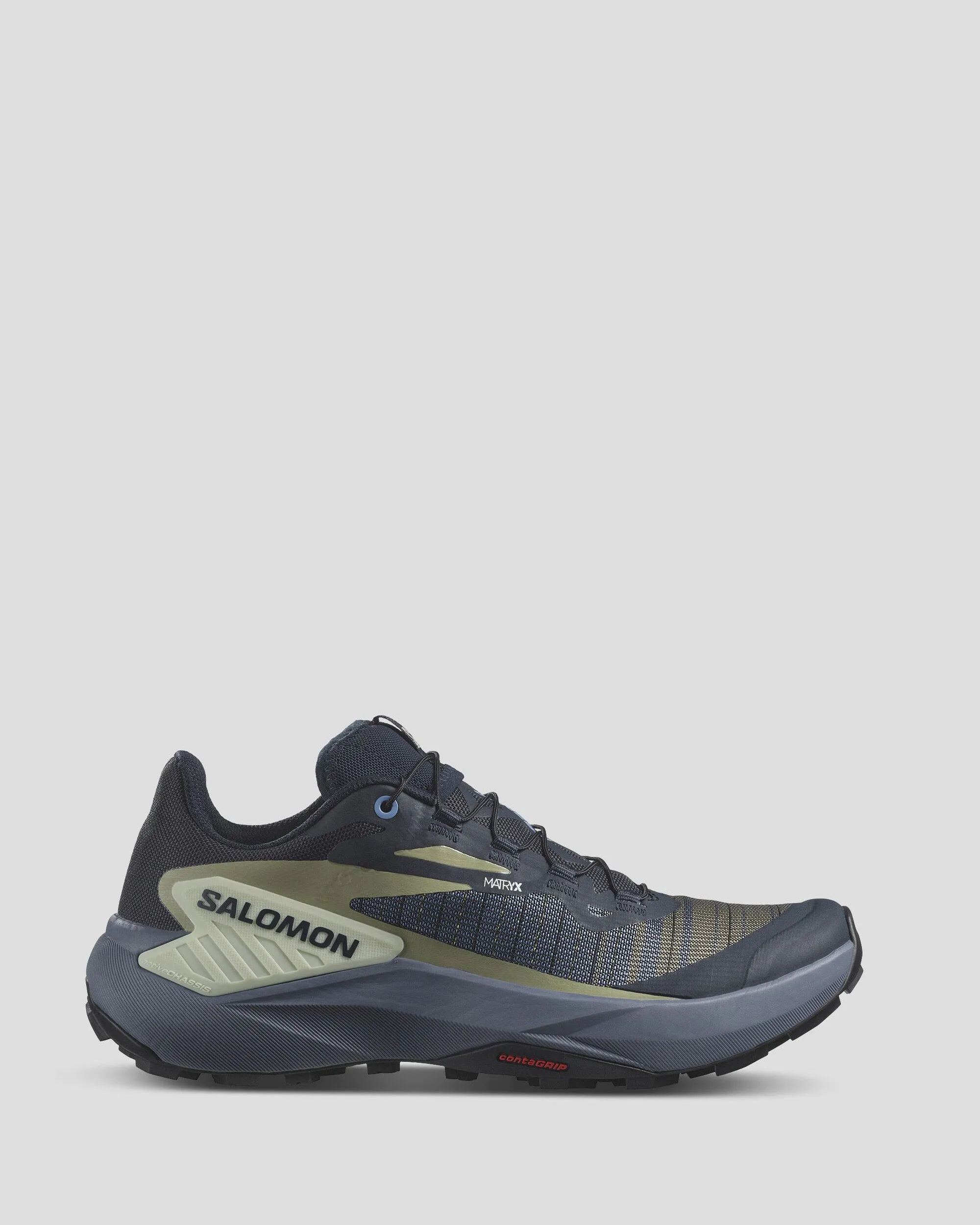 Women's Salomon Genesis Trail Running Shoes - Carbon/Grisaille/Aloe Wash Core Routine Slip   On Style
