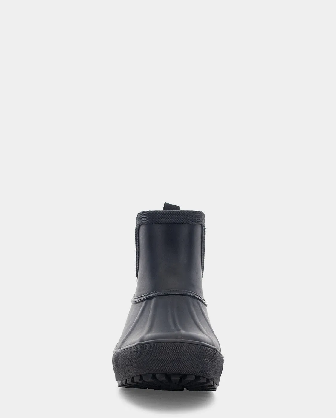 Quick Fit Outdoor Weatherproof DUCK CHELSEA RAIN BOOT - BLACK