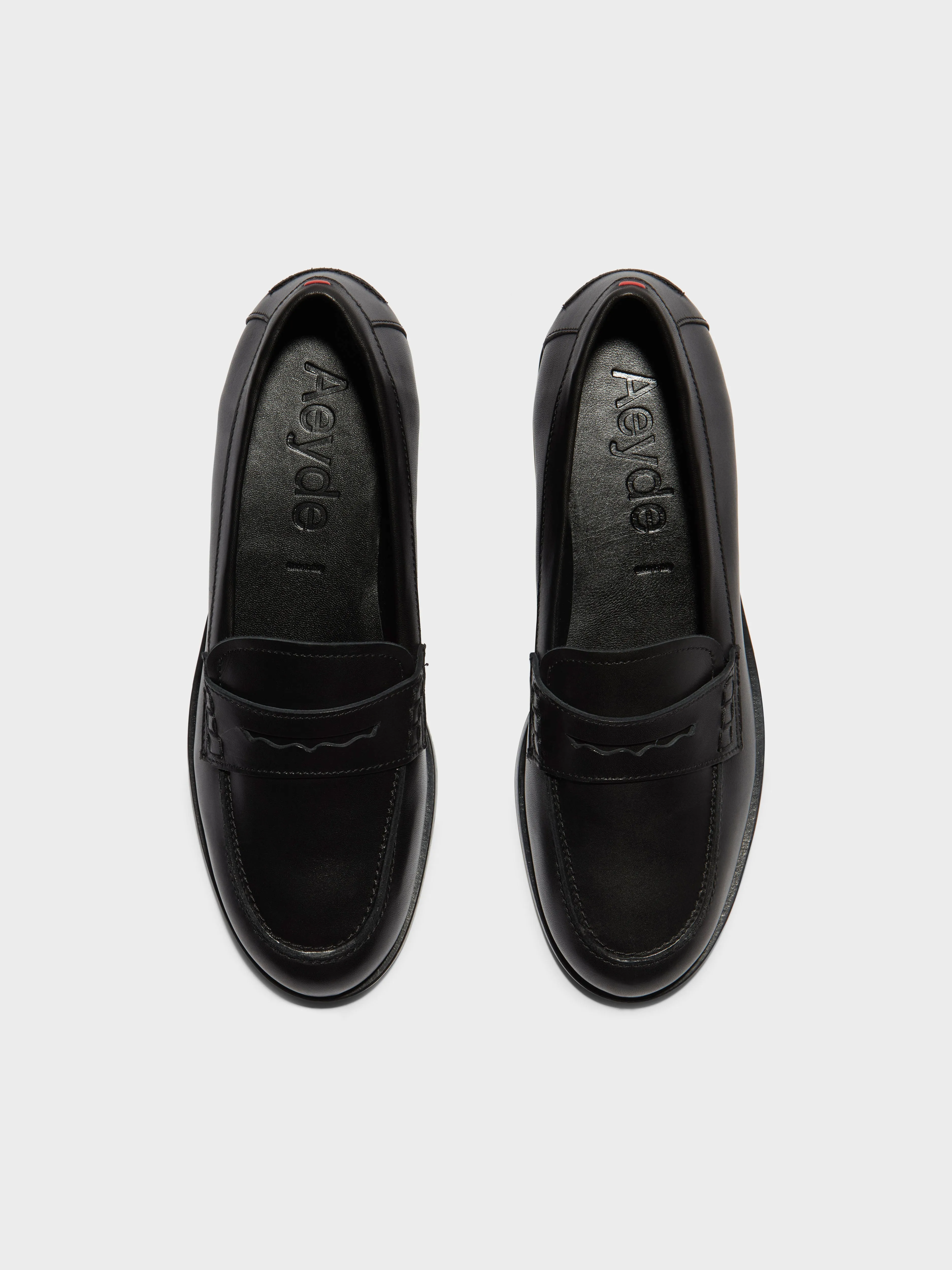 Hold Steps Open Square Oscar Leather Loafers