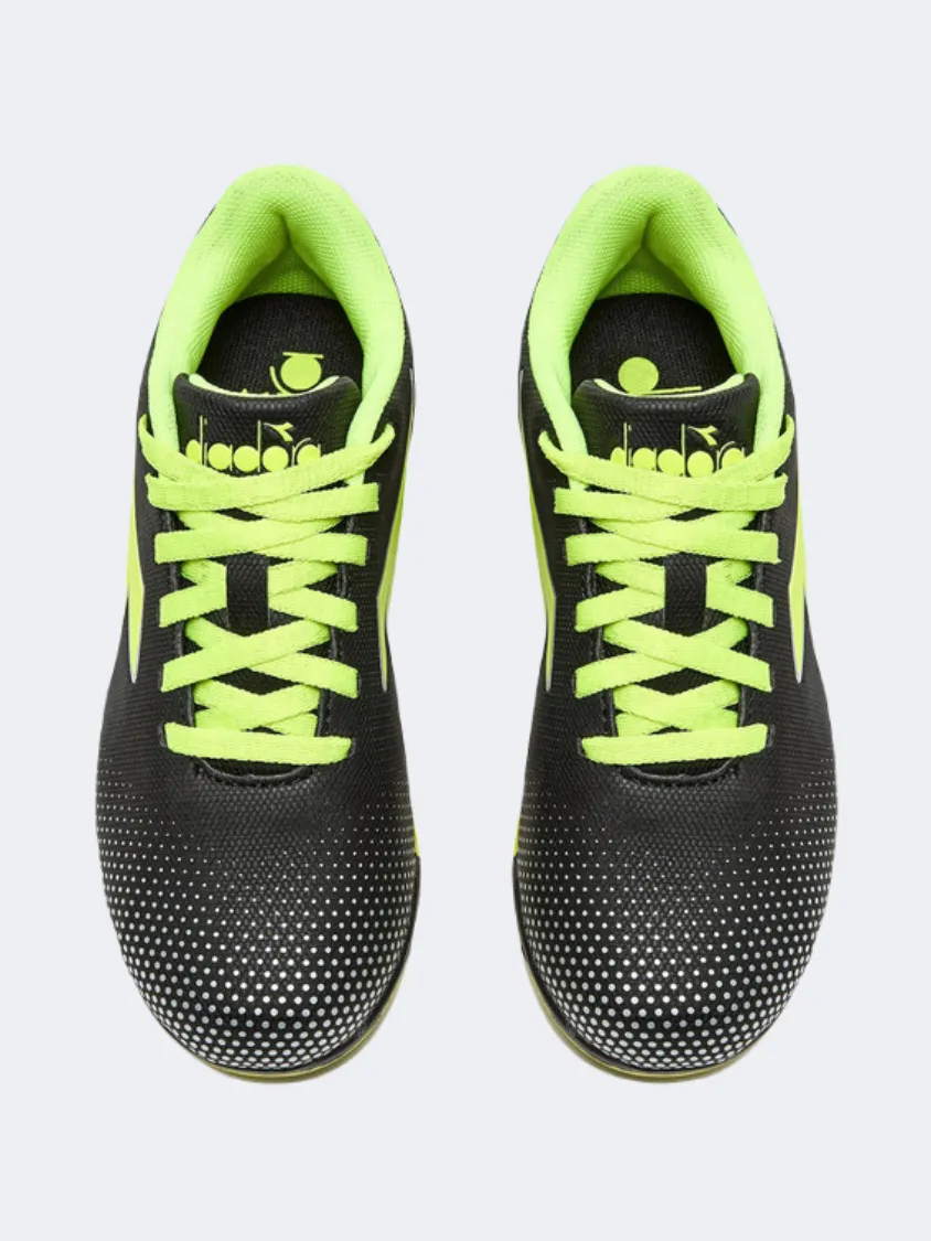 Performance Fit Soft Inner Lining Diadora Pichichi 7 Gs-Boys Football Shoes Black/Yellow/Silver