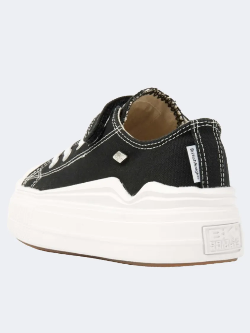 British Knights Kaya Flow Low Ps Girls Lifestyle Shoes Black Quiet Step Buckle Fit