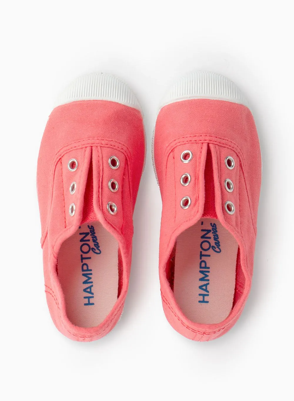 Hampton Canvas Plum Plimsolls in Coral Snow Path